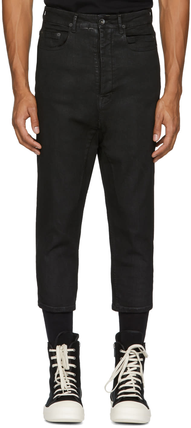 Rick Owens Drkshdw Black Cropped Astaires Jeans