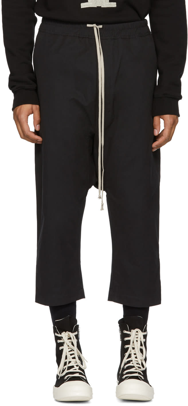 Rick Owens Drkshdw Black Water-repellent Drawstring Lounge Pants