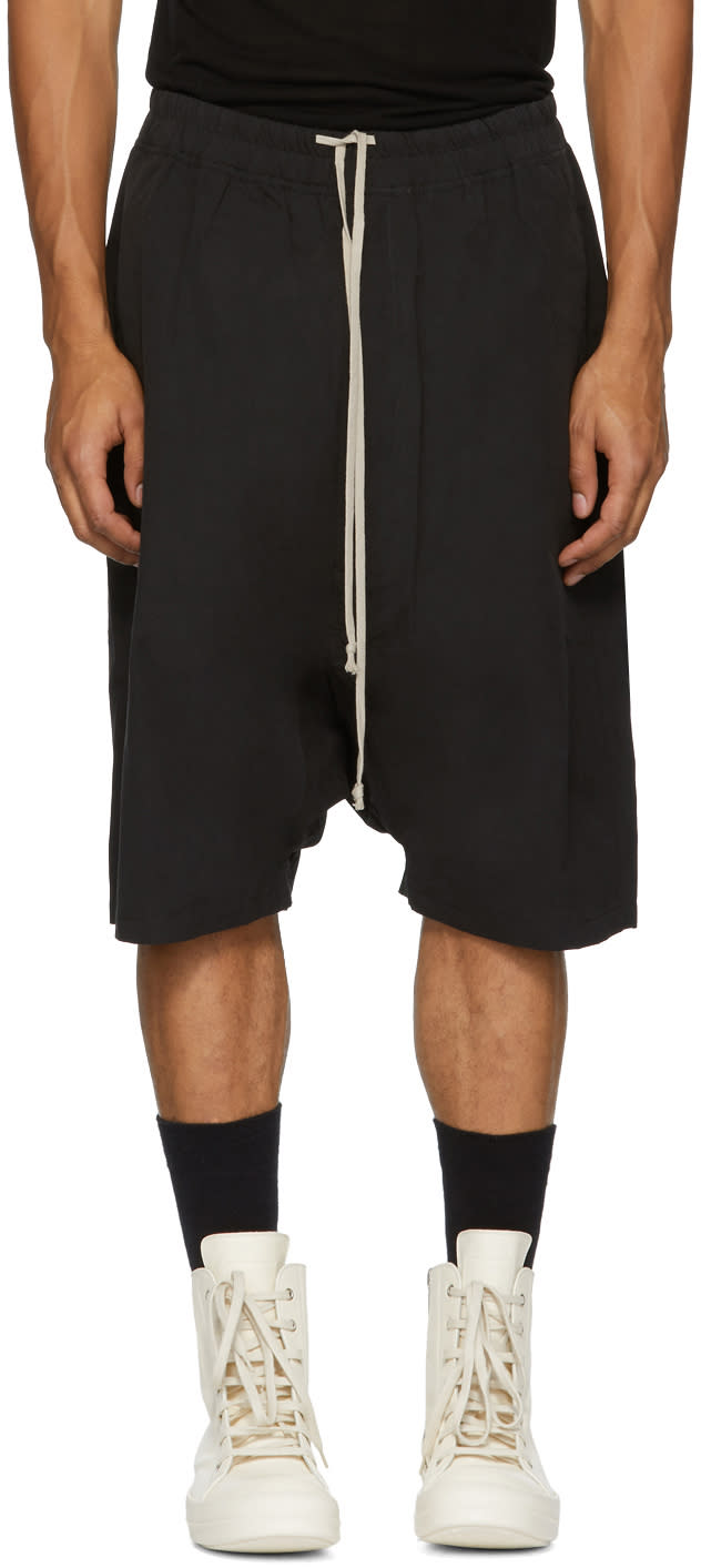Rick Owens Drkshdw Black Water-repellent Pods Shorts