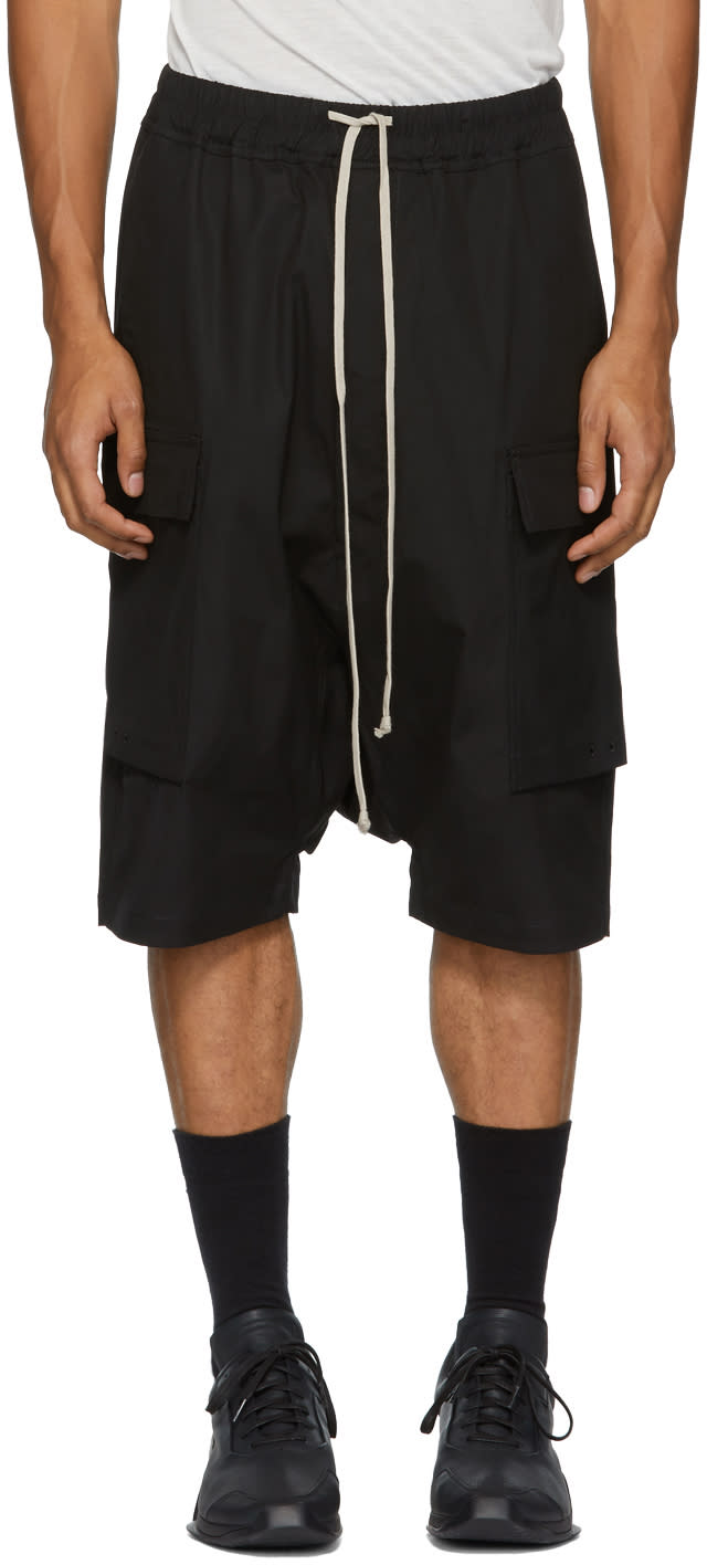 Rick Owens Drkshdw Black Cargo Pods Shorts