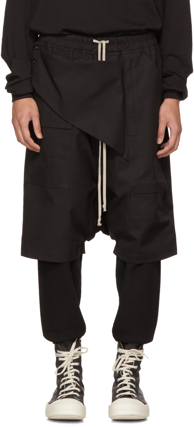 Rick Owens Drkshdw Black Cotton Memphis Pods Shorts