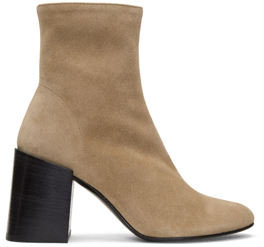 Acne Studios Beige Suede Saul Reverse Boots