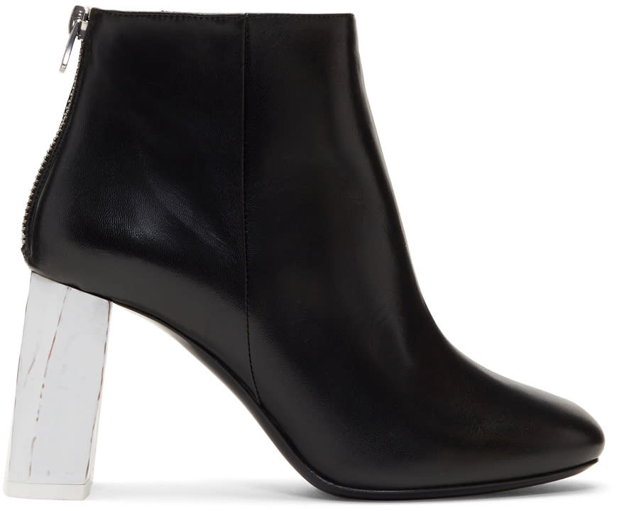Acne Studios Black and Off-white Claudine Boots