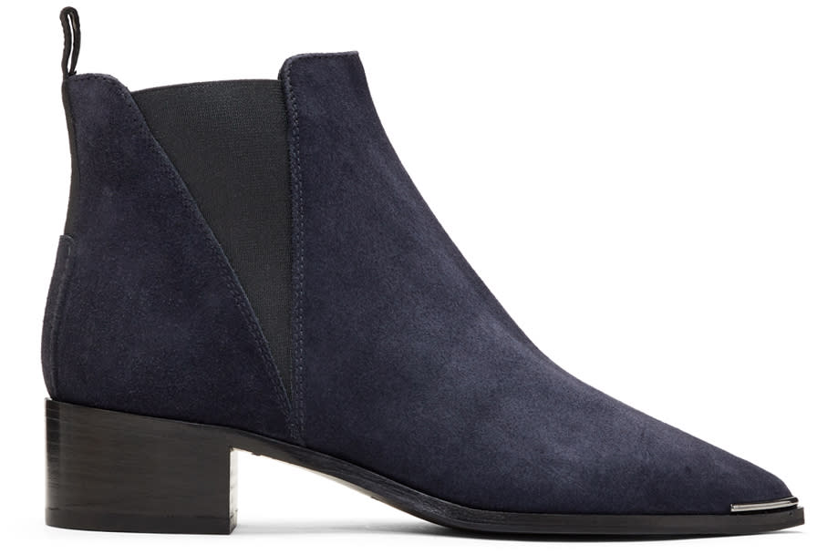 Acne Studios Navy Suede Jensen Boots
