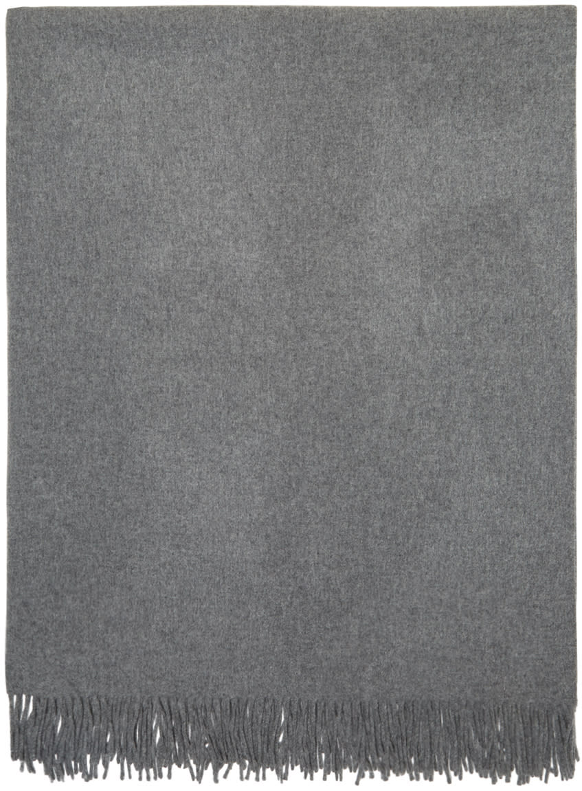Acne Studios Grey Apolo Fringe Wrap Scarf