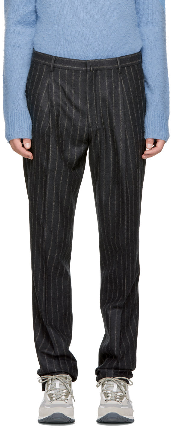 Acne Studios Grey Striped Boston Trousers