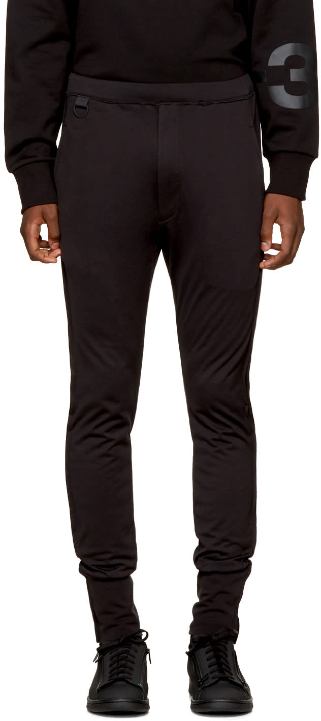 Y-3 Black Jersey Long John Lounge Pants