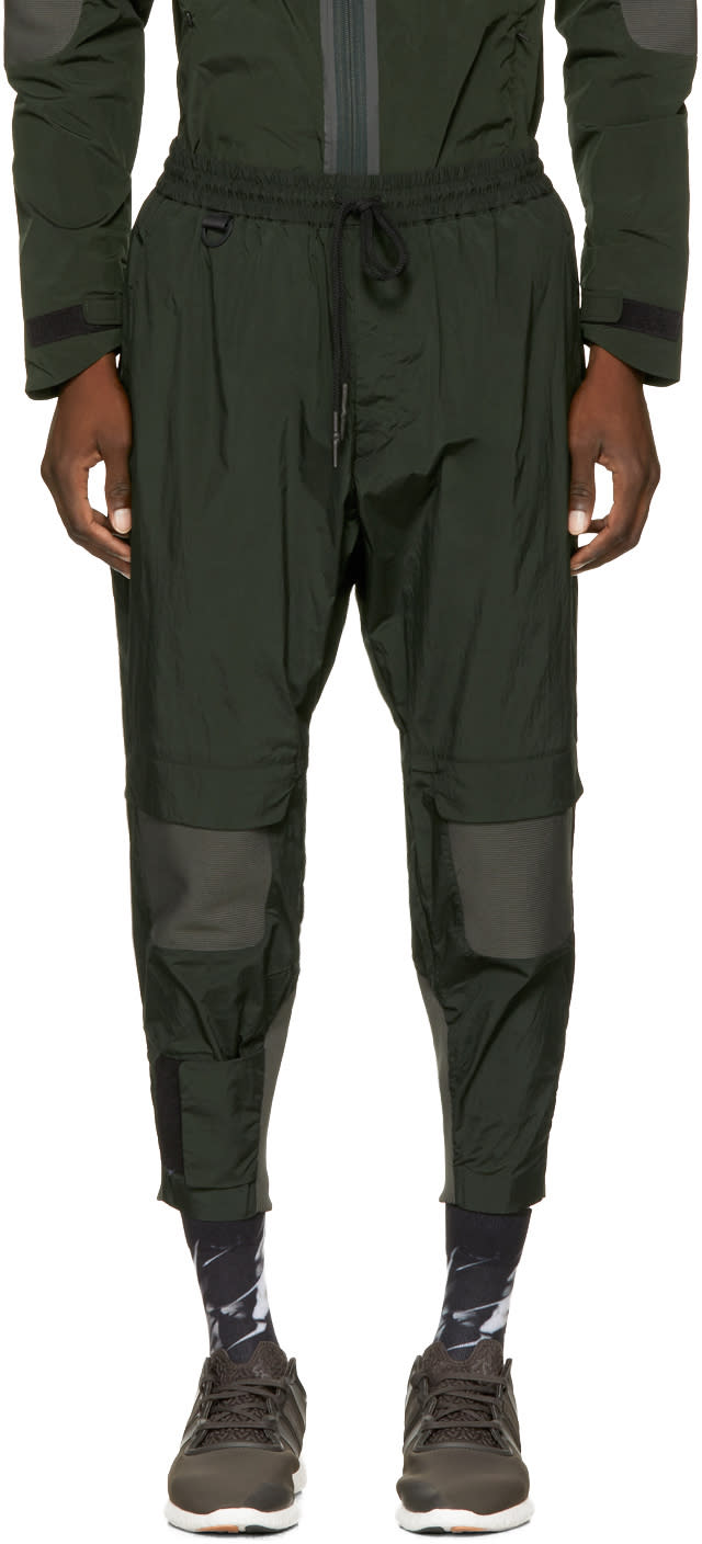 Y-3 Green Ribbed Track Pants
