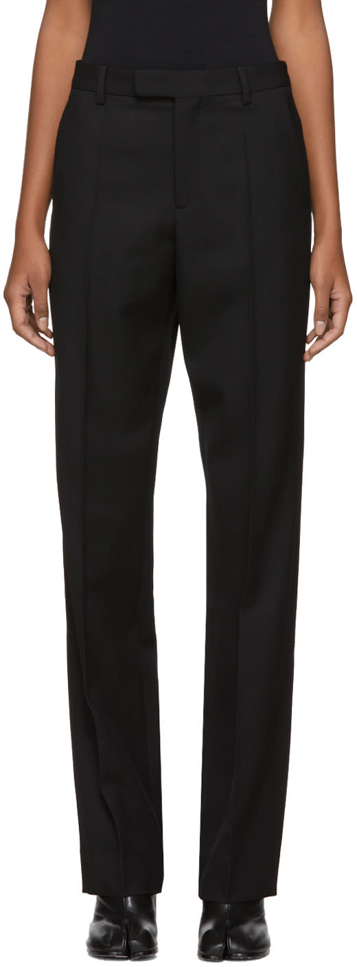 Maison Margiela Black Wool Diagonal Trousers Maison Margiela Black Wool Diagonal Trousers