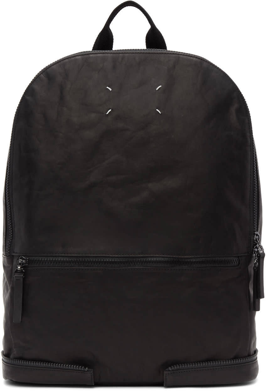 Maison Margiela Black Leather Backpack