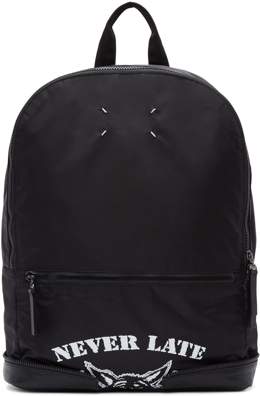 Maison Margiela Black Nylon never Late Backpack