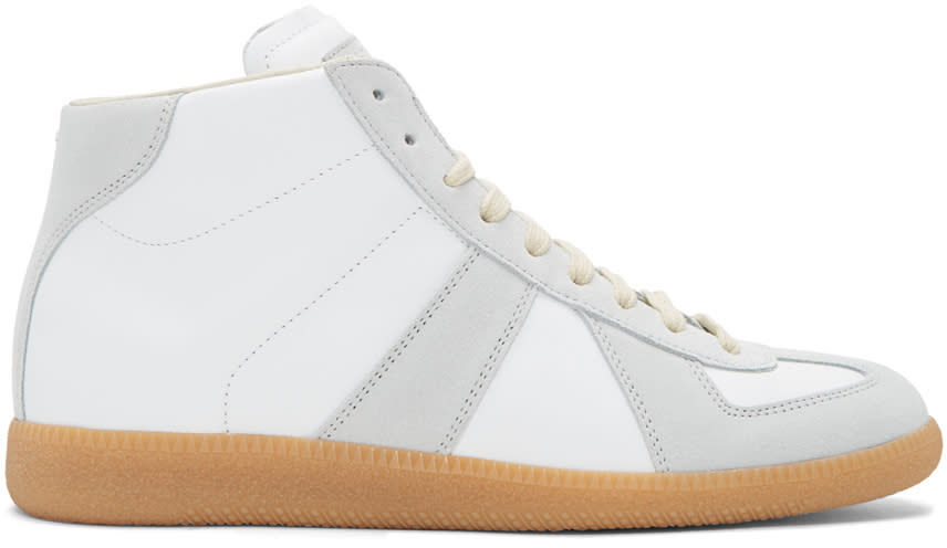 Maison Margiela White Replica Mid-top Sneakers