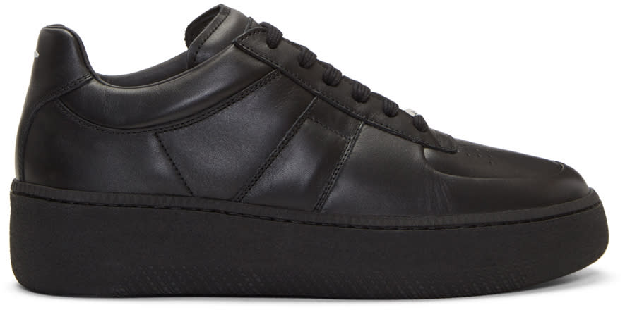 Maison Margiela Black Leather Platform Sneakers