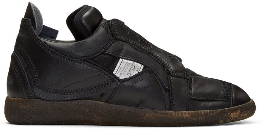 Maison Margiela Black Limited Edition Mixed Patchwork Sneakers