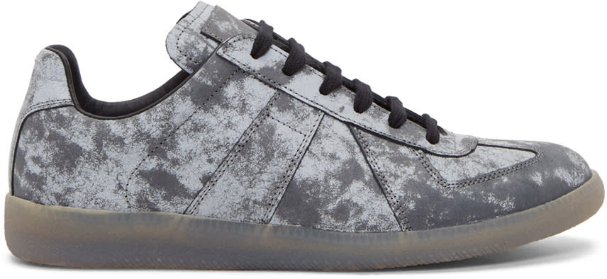 Maison Margiela Grey and Black Reflective Replica Sneakers