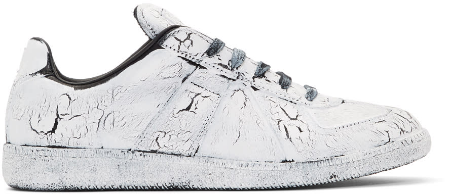 Maison Margiela Black and White Painted Replica Sneakers