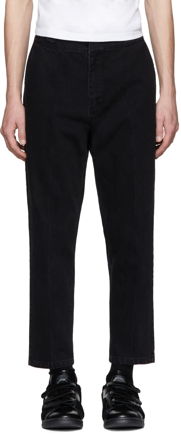 Alexander Wang Black Creased Cropped Jeans