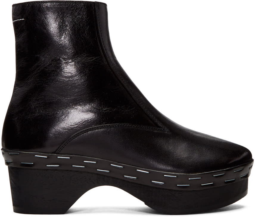 Mm6 Maison Margiela Black Clog Boots