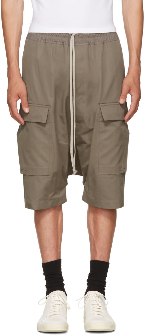 Rick Owens Grey Pods Cargo Shorts