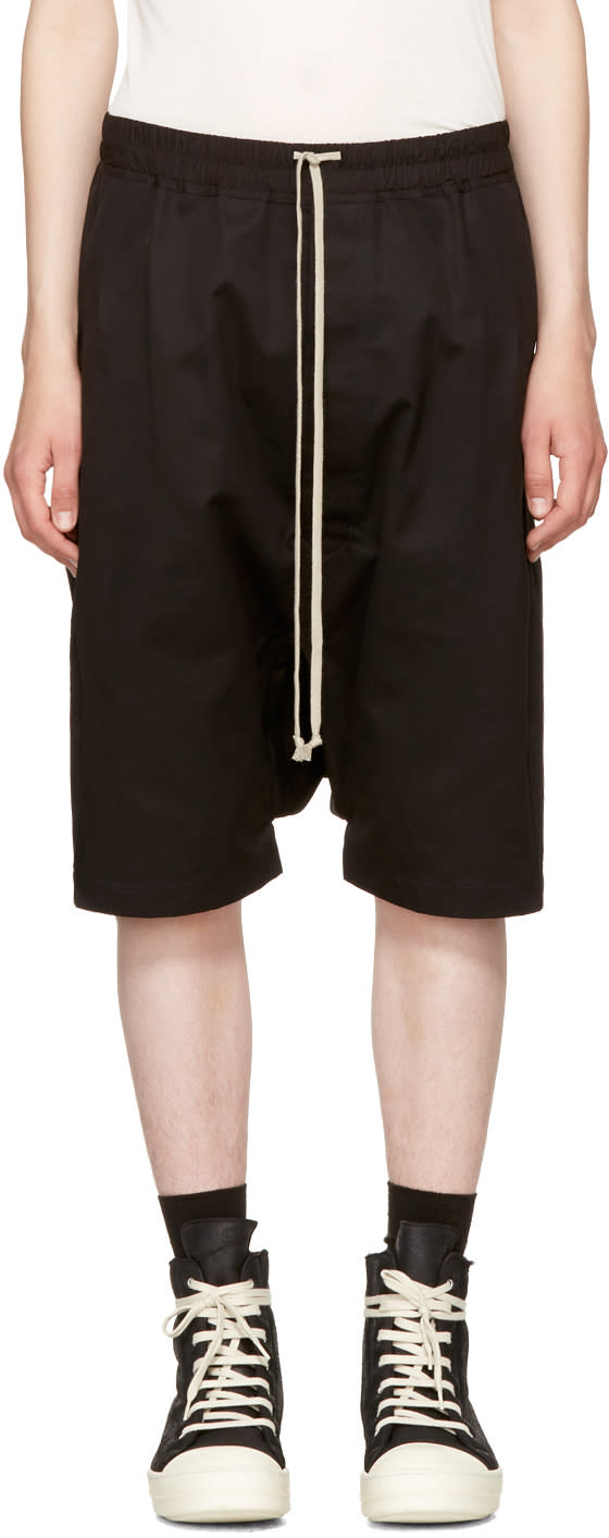 Rick Owens Black Double Twist Ricks Pods Shorts