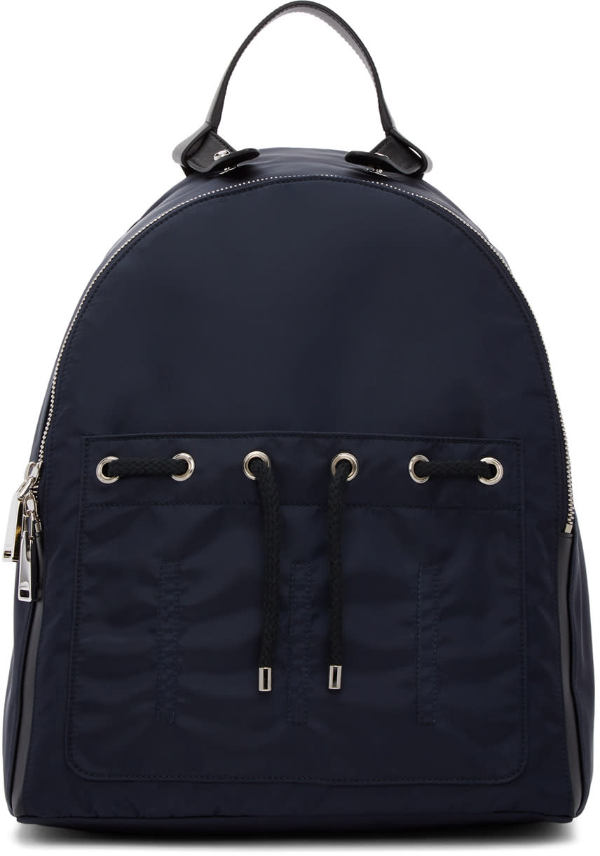 Jil Sander Blue Nylon Backpack