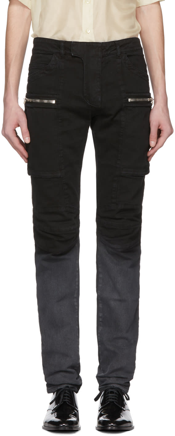 Balmain Black Denim Cargo Pants