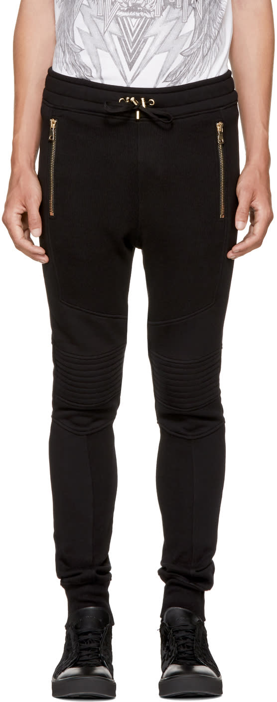 Balmain Black Quilted Lounge Pants