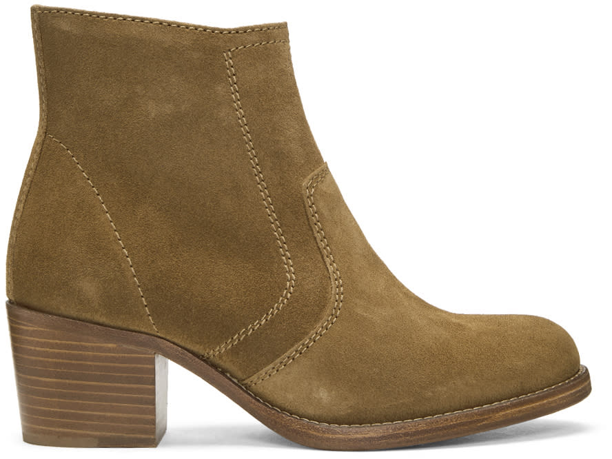 A.p.c. Tan Suede Anna Boots