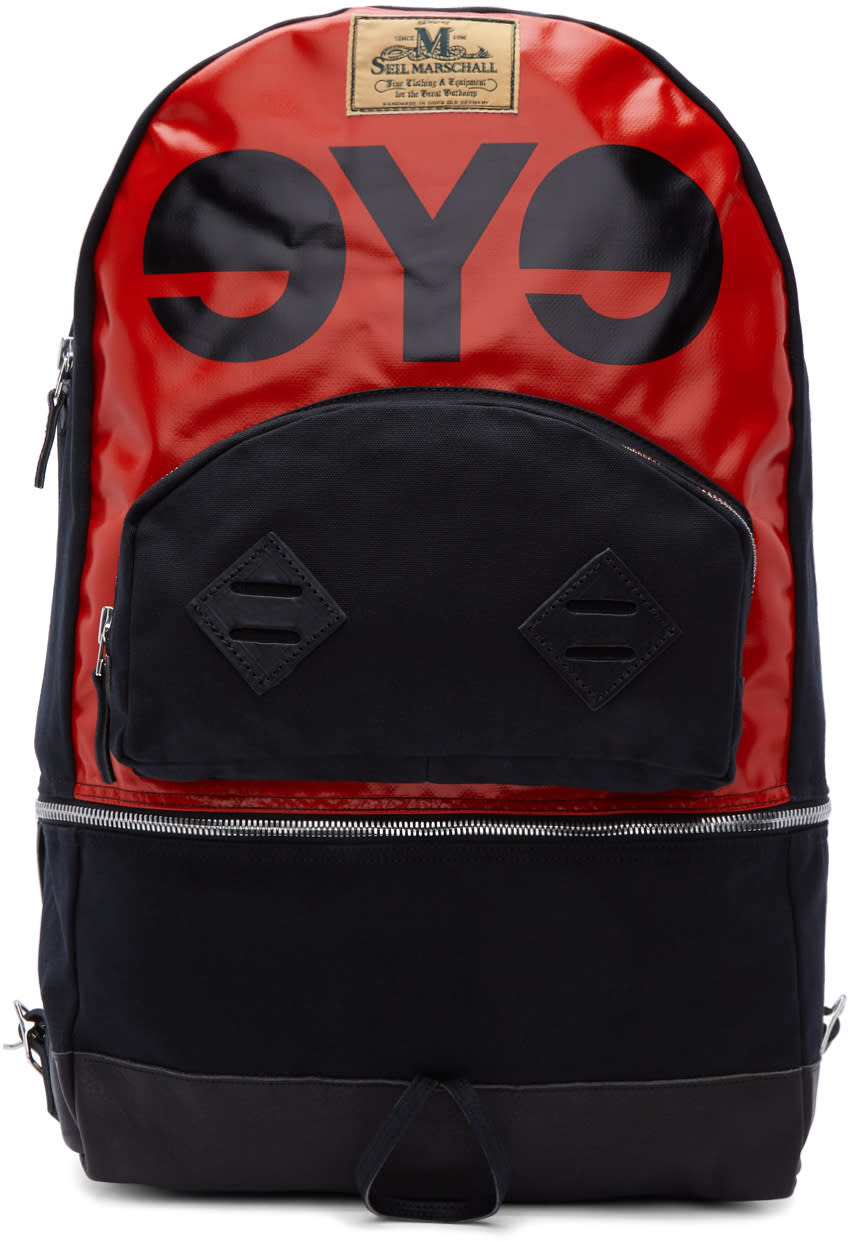 Junya Watanabe Red and Black Seil Marschall Edition Pvc Backpack