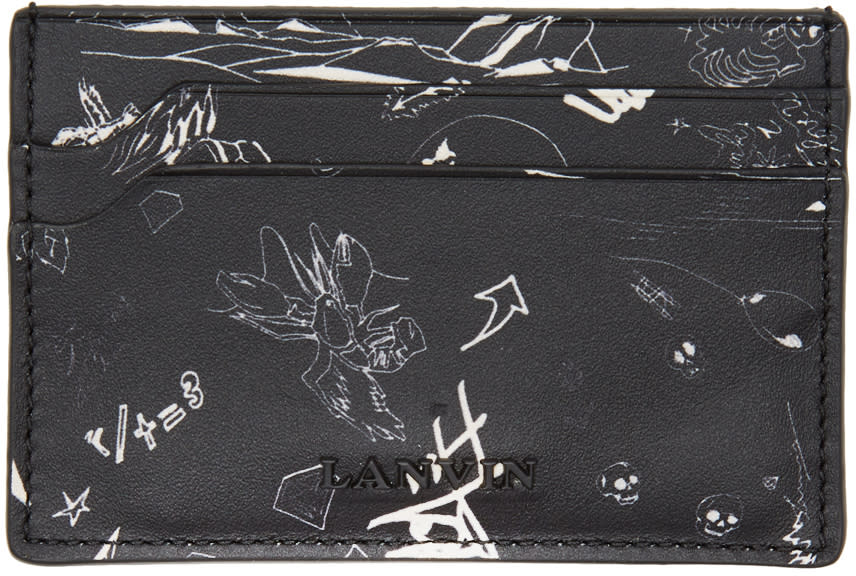 Lanvin Black Landscape Card Holder