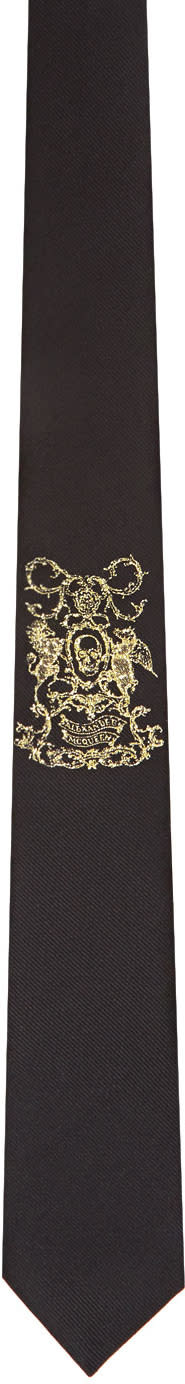 Alexander Mcqueen Black coat Of Arms Tie