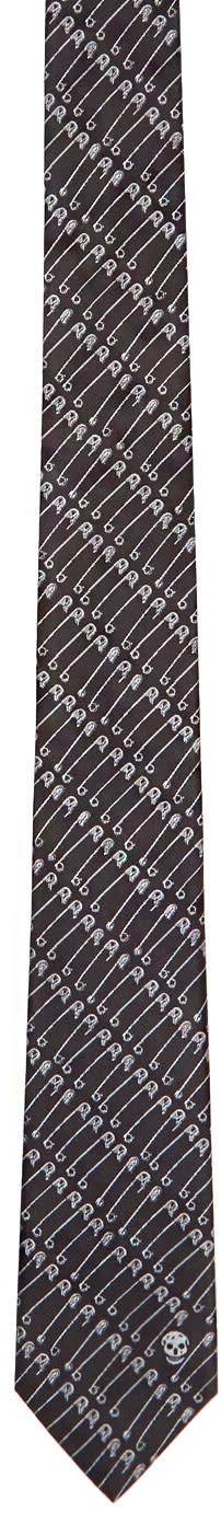 Alexander Mcqueen Black Punk Pin Tie