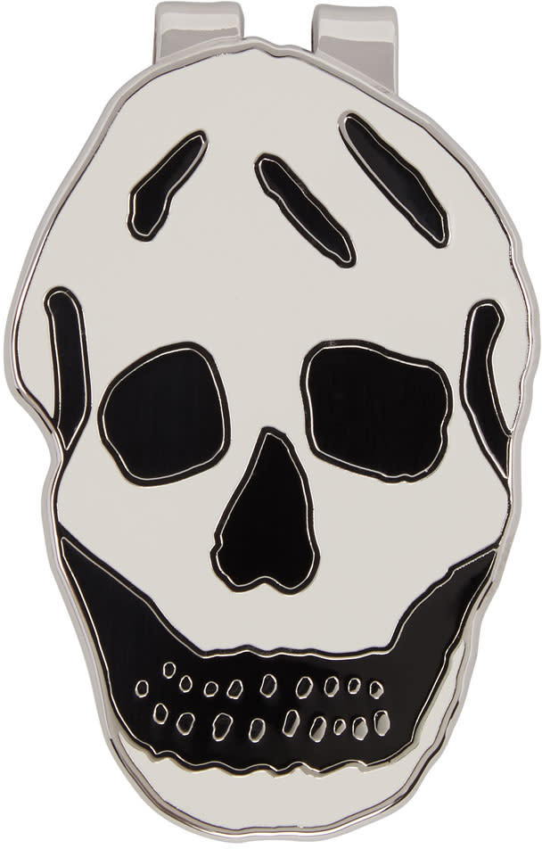 Alexander Mcqueen White Skull Money Clip