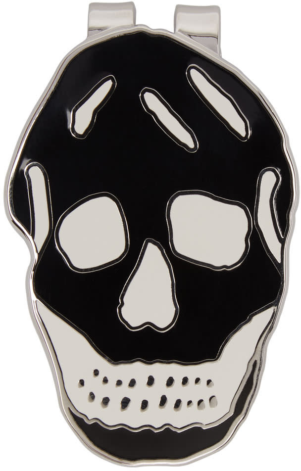 Alexander Mcqueen Black and White Skull Money Clip