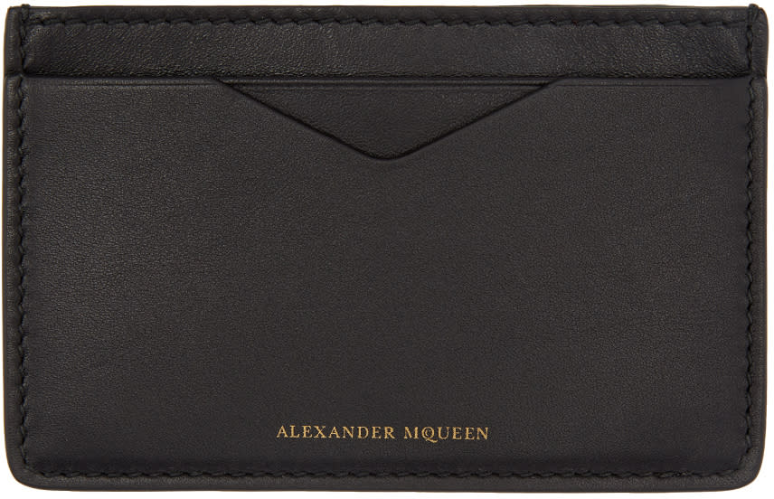 Alexander Mcqueen Black Leather Card Holder