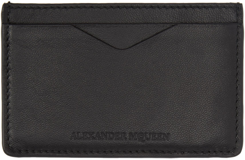 Alexander Mcqueen Black Rib Cage Card Holder