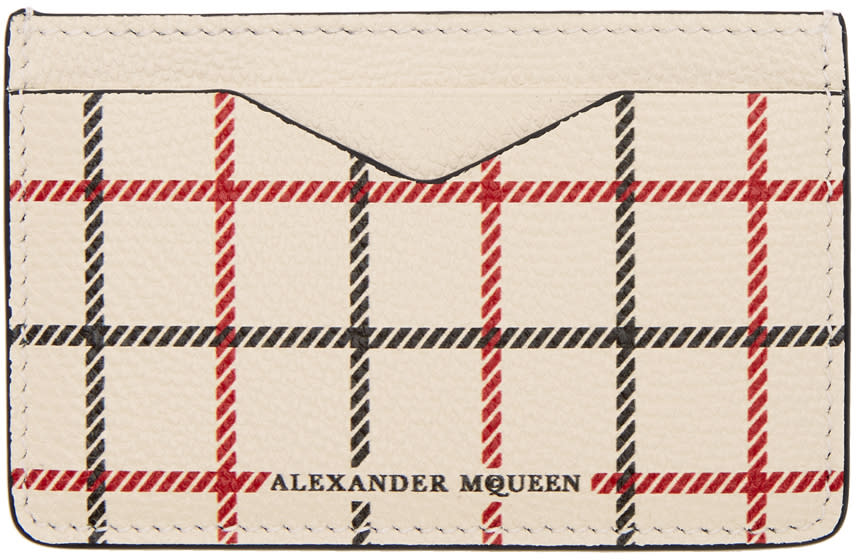 Alexander Mcqueen Off-white Check Card Holder