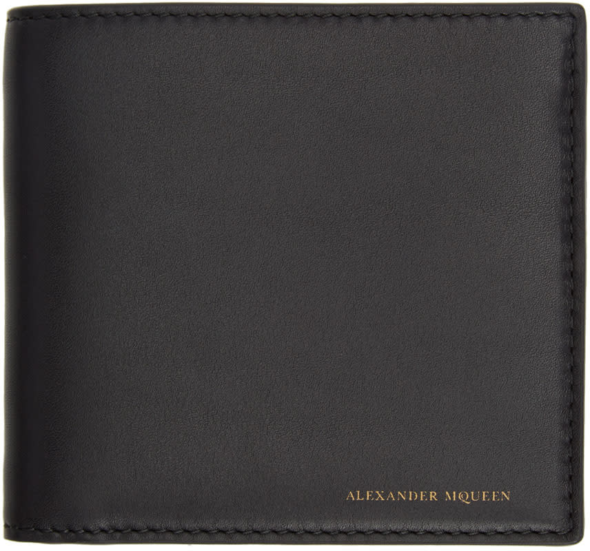 Alexander Mcqueen Black Leather Bifold Wallet