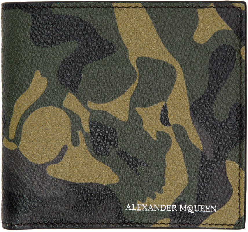 Alexander Mcqueen Green Camouflage Wallet