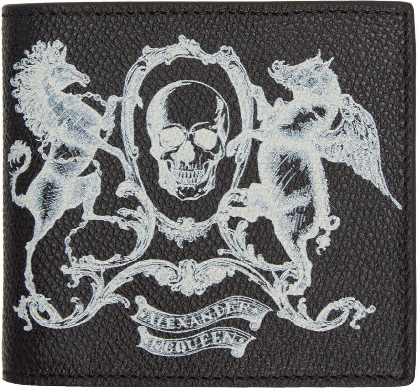 Alexander Mcqueen Black coat Of Arms Bifold Wallet