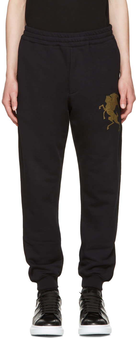 Alexander Mcqueen Black coat Of Arms Lounge Pants
