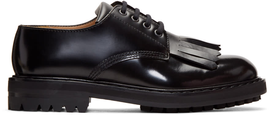Alexander Mcqueen Black Fringed Derbys