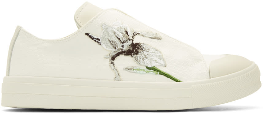 Alexander Mcqueen Ivory Embroidered Iris Sneakers