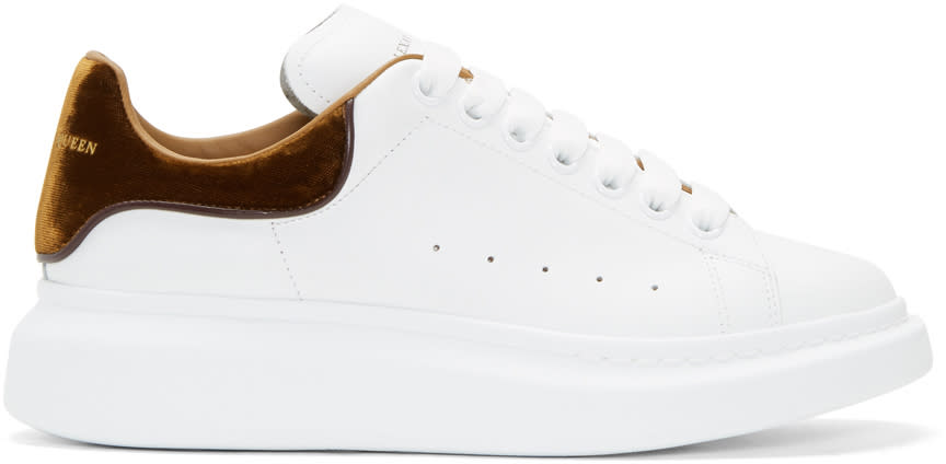 Alexander Mcqueen White and Tan Oversized Sneakers