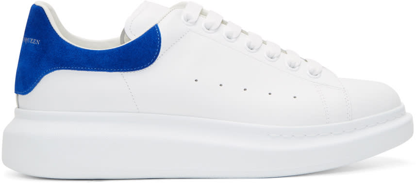 Alexander Mcqueen White and Blue Oversized Sneakers