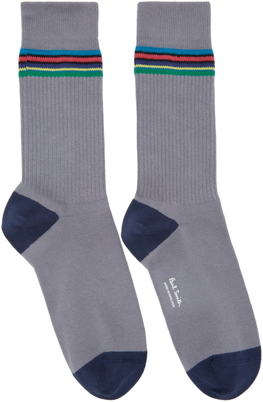 Paul Smith Grey Duo Rib Socks