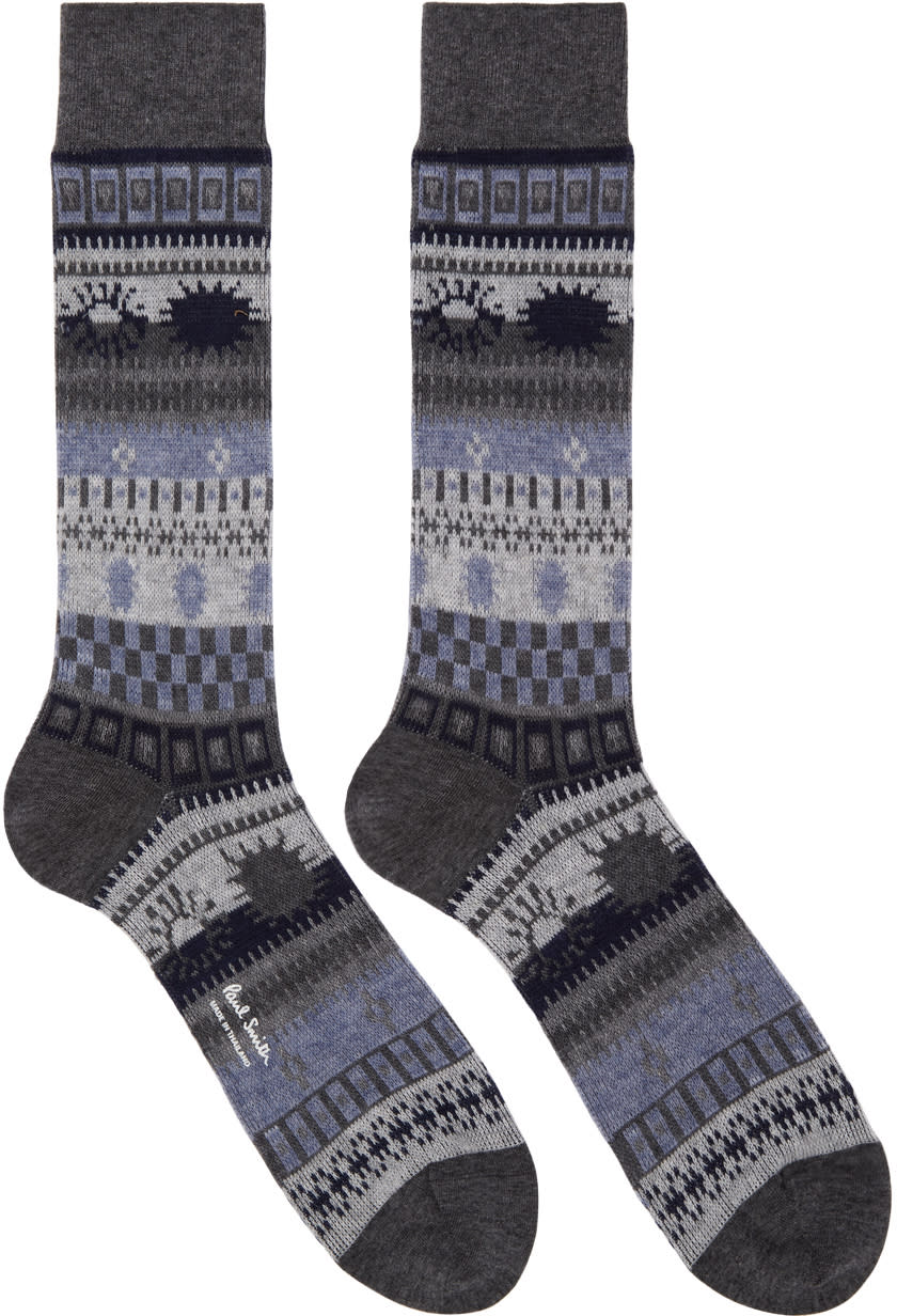 Paul Smith Grey Pattern Socks