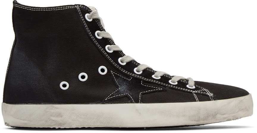 Golden Goose Black Canvas Francy High-top Sneakers
