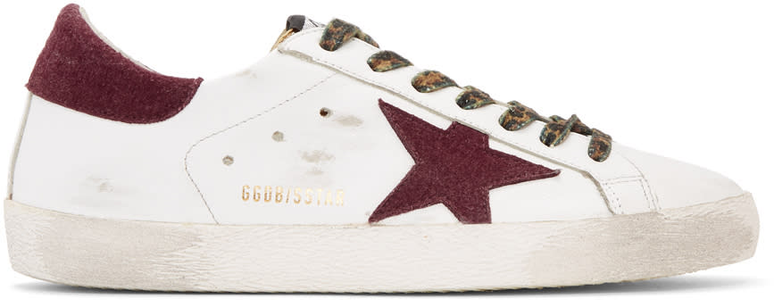 Golden Goose White and Gold Superstar Sneakers