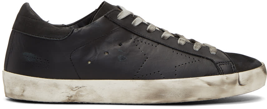 Golden Goose Black Perforated Skate Superstar Sneakers